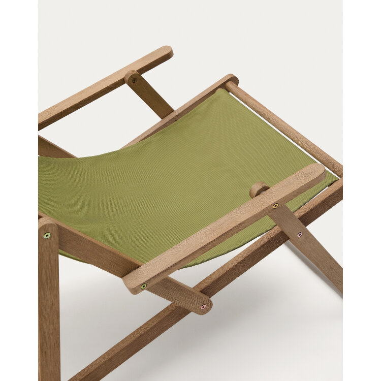 Складное кресло Vilara из акации для улицы салатового цвета