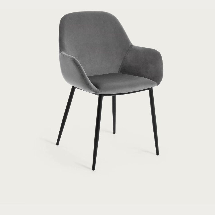 Кресло Konna бархат серый