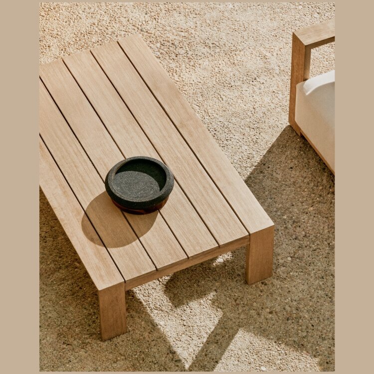 Журнальный столик Ambra из акации со светлой отделкой 82,5 x 140 см