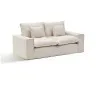 Двухместный диван Anarela из бежевого льна и вискозы со съемным чехлом, 220 см