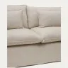 Двухместный диван Anarela из бежевого льна и вискозы со съемным чехлом, 220 см