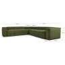 6-местный угловой диван Blok в зеленом толстом вельвете 320 x 320 см