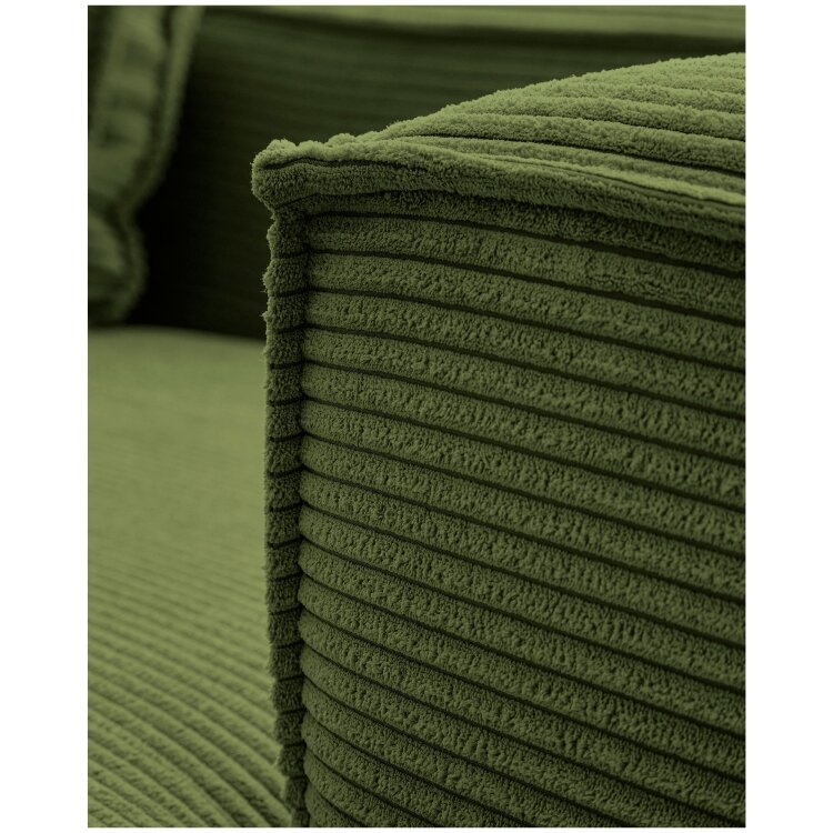 6-местный угловой диван Blok в зеленом толстом вельвете 320 x 320 см