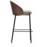 Eamy Светло-коричневый полубарный стул с отделкой из шпона ясеня