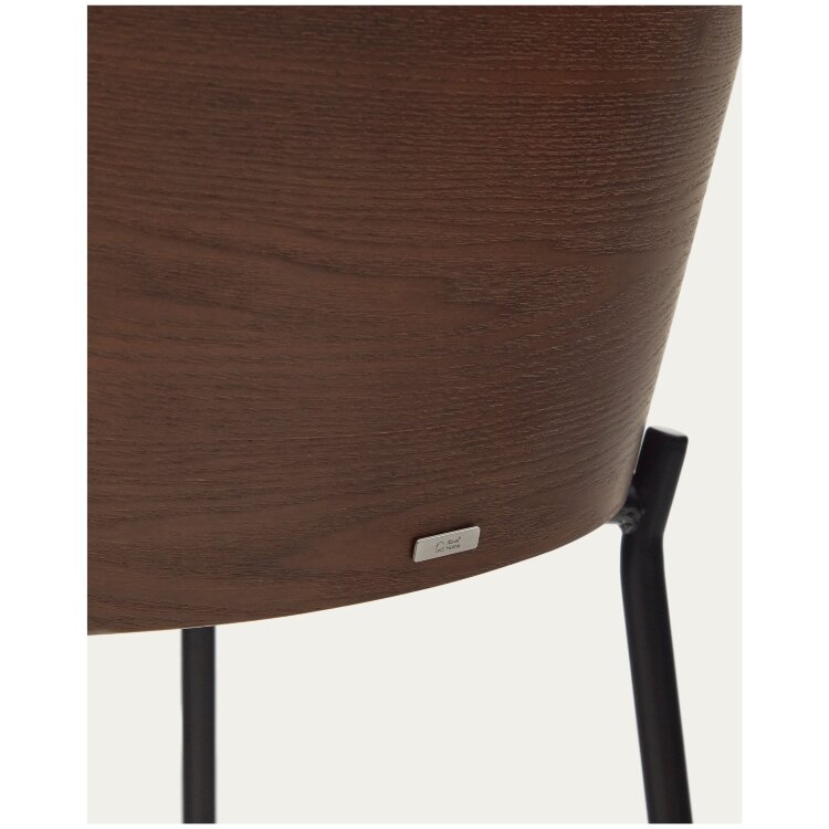 Eamy Светло-коричневый полубарный стул с отделкой из шпона ясеня