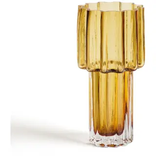 Оранжевая стеклянная ваза Cristila, 30 см