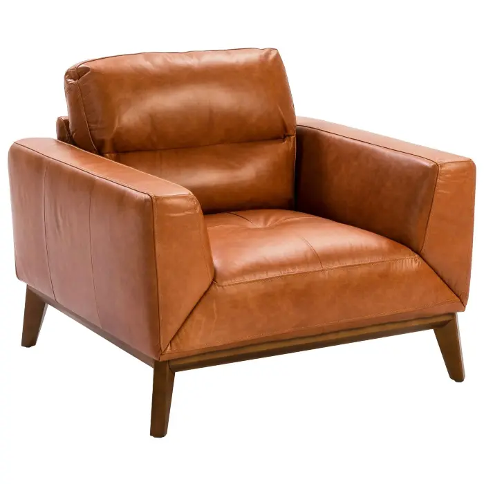 Кресло из кожи KF1016-1P /5036 светло-коричневое