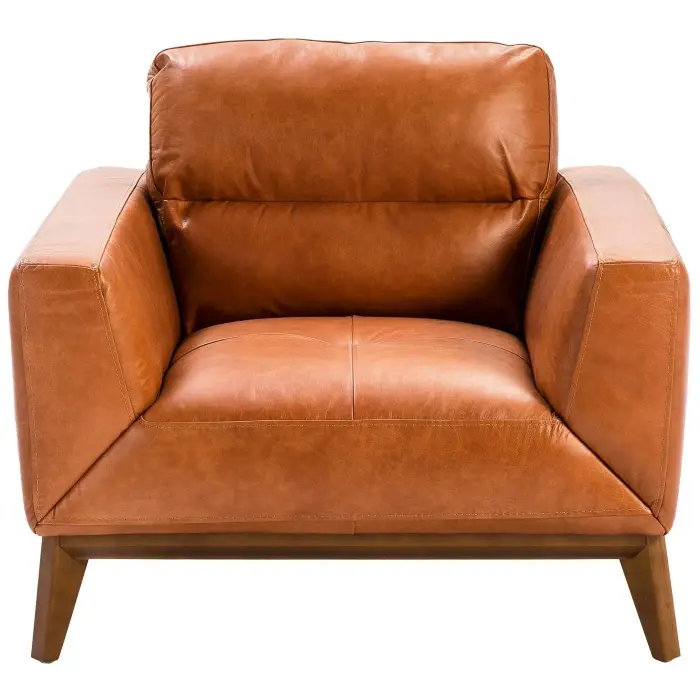 Кресло из кожи KF1016-1P /5036 светло-коричневое