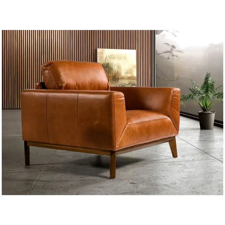 Кресло из кожи KF1016-1P /5036 светло-коричневое