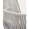 Уличное кресло Saconca с высокой спинкой из веревочного шнура и серой оцинкованной стали