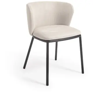 Ciselia Стул из бежевой синели и черной стали