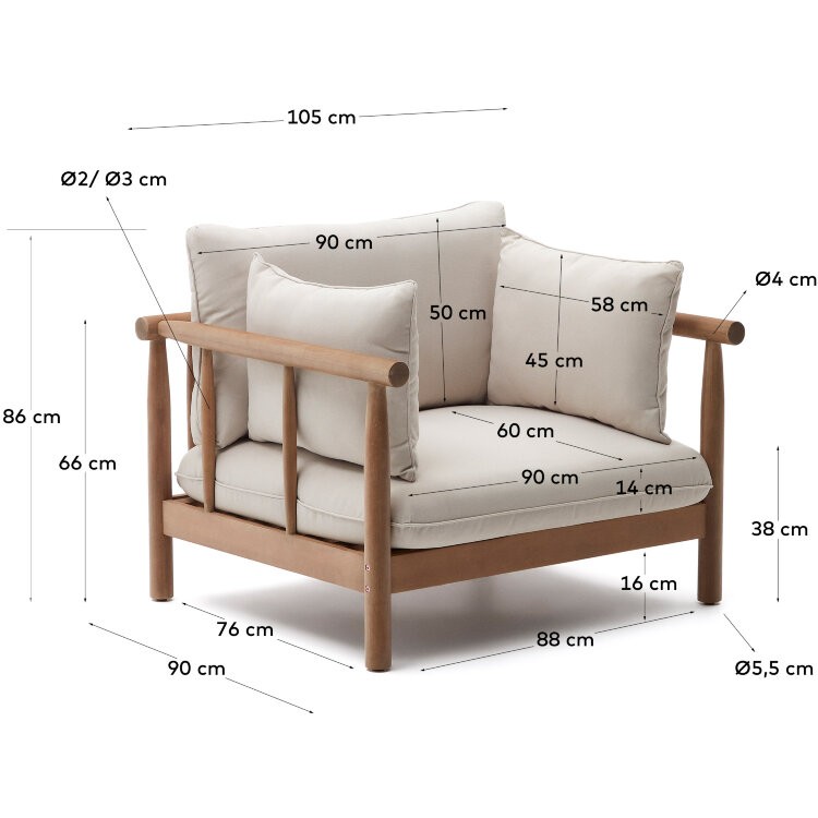 Sacova Кресло из массива эвкалипта