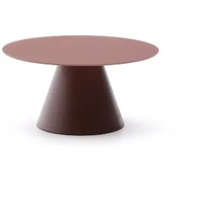 Журнальный столик Wilshire из стекла и стали терракотовый Ø80cm