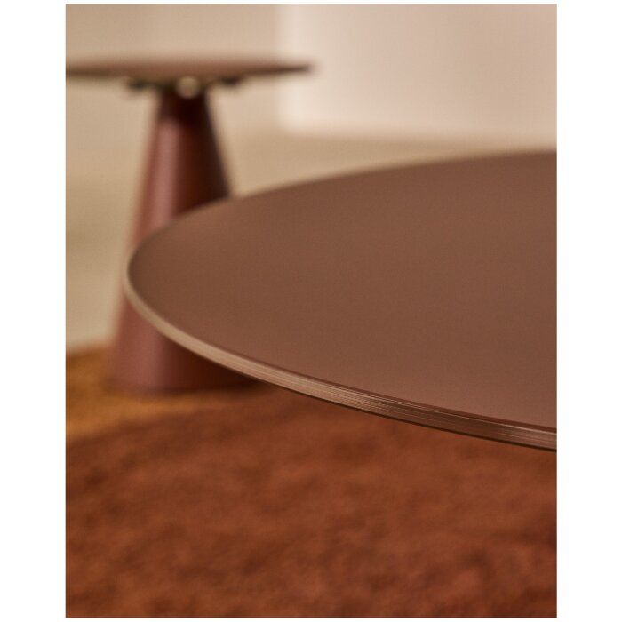 Журнальный столик Wilshire из стекла и стали терракотовый Ø80cm