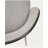 Eamy Светло-серый полубарный стул с отделкой из шпона ясеня с черным покрытием