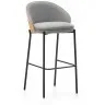 Барный стул Eamy светло-серый из шпона ясеня с натуральной отделкой