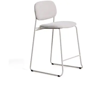 Полубарный стул Meli из бежевой синели с металлическими ножками, 65 см