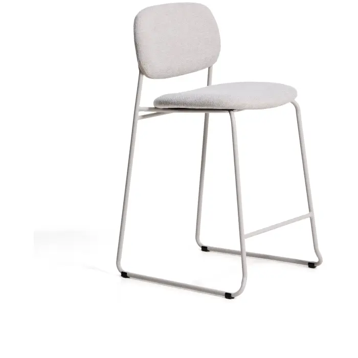 Полубарный стул Meli из бежевой синели с металлическими ножками, 65 см