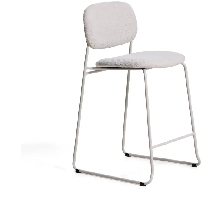 Полубарный стул Meli из бежевой синели с металлическими ножками, 65 см