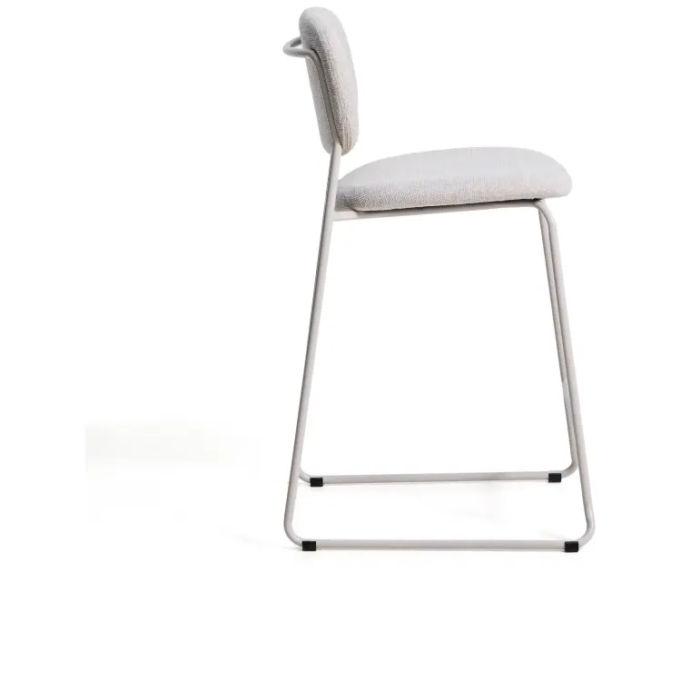 Полубарный стул Meli из бежевой синели с металлическими ножками, 65 см