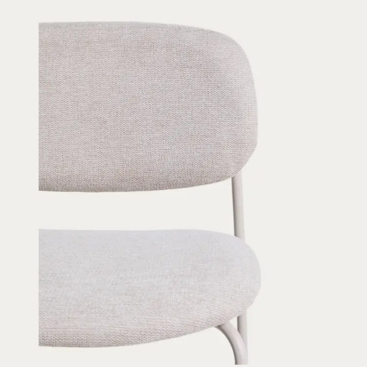 Полубарный стул Meli из бежевой синели с металлическими ножками, 65 см