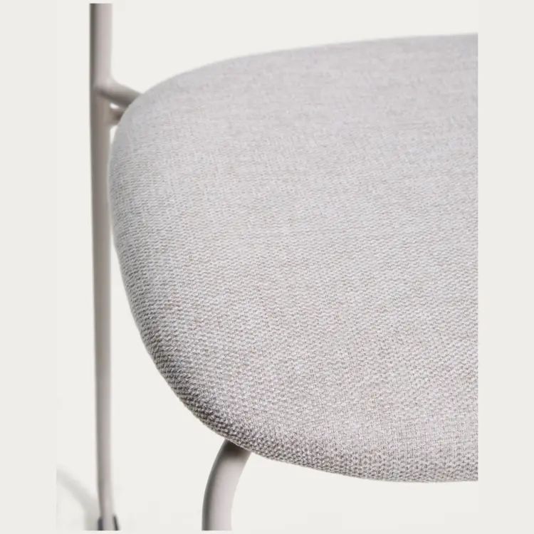 Полубарный стул Meli из бежевой синели с металлическими ножками, 65 см