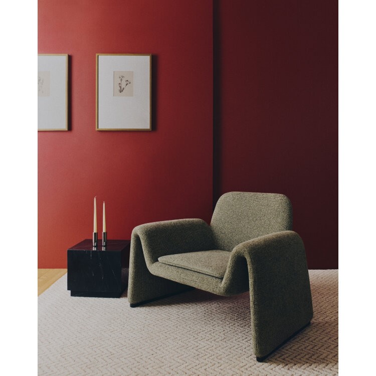 Приставной столик Sorein из черного мрамора 40 x 40 см