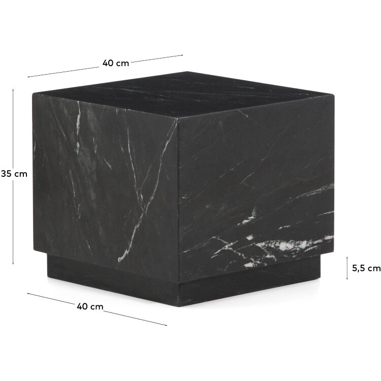 Приставной столик Sorein из черного мрамора 40 x 40 см