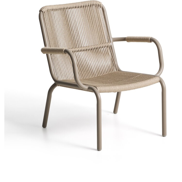 Уличное кресло Salis из алюминия цвета экрю и веревки