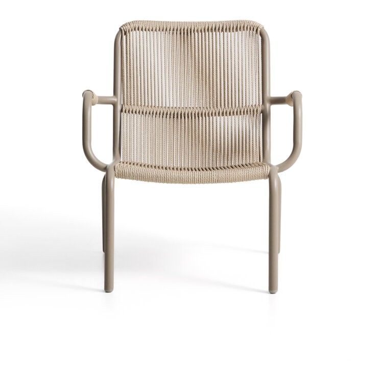 Уличное кресло Salis из алюминия цвета экрю и веревки