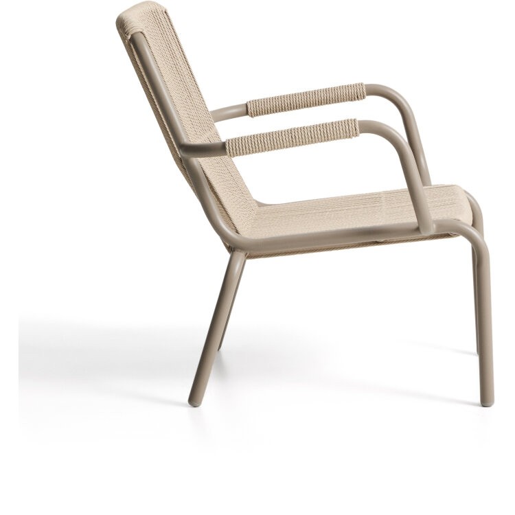 Уличное кресло Salis из алюминия цвета экрю и веревки