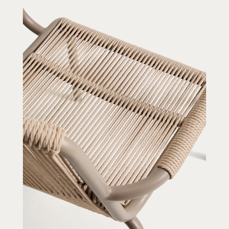 Уличное кресло Salis из алюминия цвета экрю и веревки