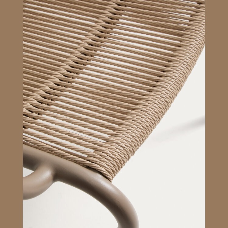 Уличное кресло Salis из алюминия цвета экрю и веревки