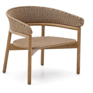 Кресло Arinella из акации с натуральной отделкой и бежевой веревкой