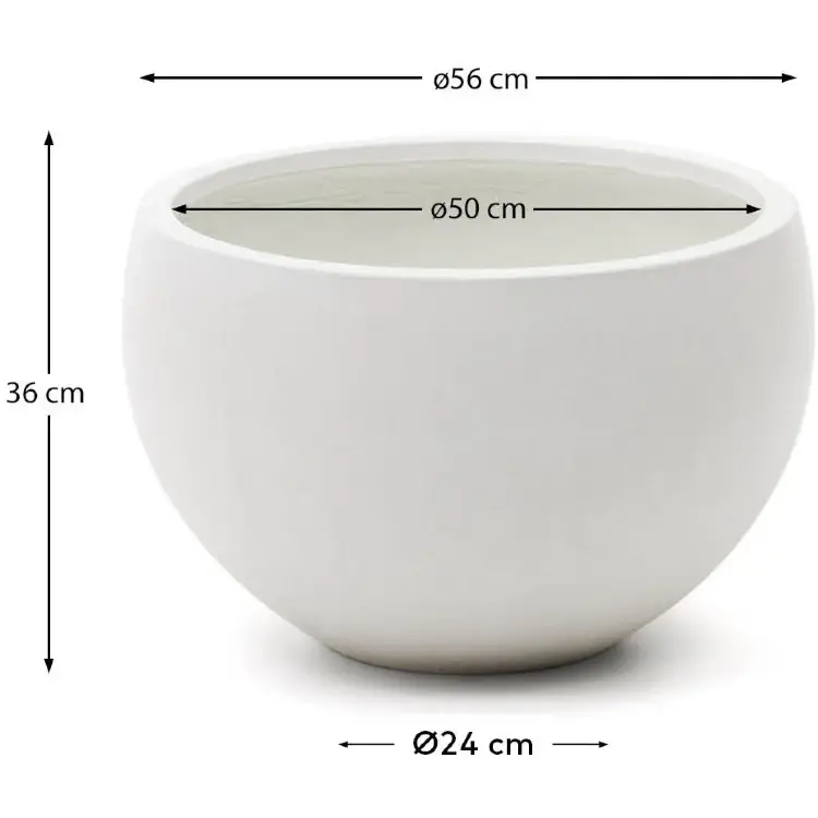 Grau Кашпо из белого цемента Ø 56 см