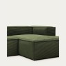 3-х местный диван Blok с правым шезлонгом в зеленом толстом вельвете 300 см