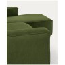 3-х местный диван Blok с правым шезлонгом в зеленом толстом вельвете 300 см