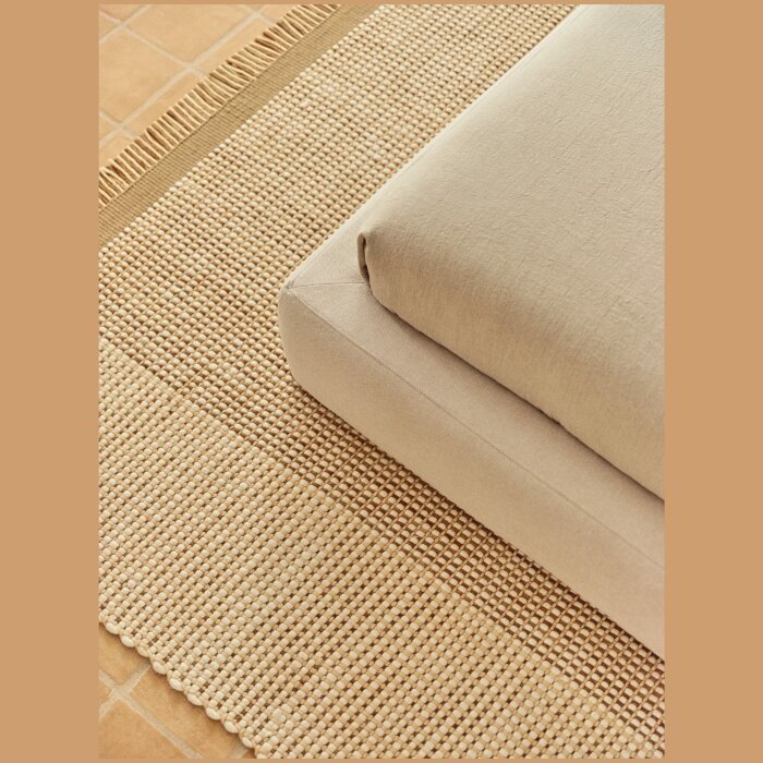 Blok Кровать бежевая со съемными чехлами для матраса 160 х 200 см