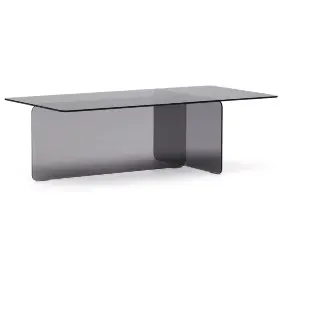 Журнальный столик Zaren из серого закаленного стекла, 120 x 60 см