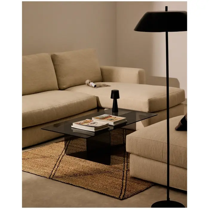 Журнальный столик Zaren из серого закаленного стекла, 120 x 60 см