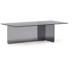 Журнальный столик Zaren из серого закаленного стекла, 120 x 60 см