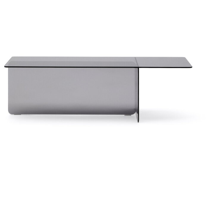 Журнальный столик Zaren из серого закаленного стекла, 120 x 60 см