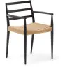 Analy Стул из массива дуба с черной отделкой и сиденьем из веревки