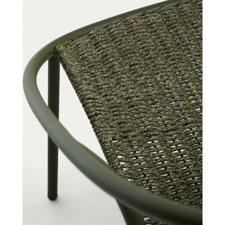 Уличное кресло Atrani из оцинкованной стали и зеленой веревки