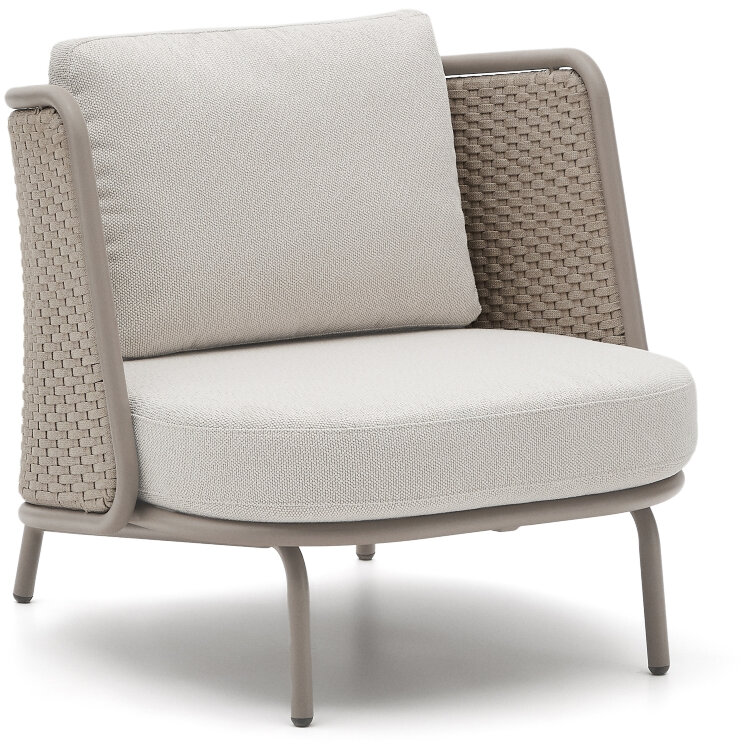 Уличное кресло Sedalis из алюминия и серо-коричневой веревки