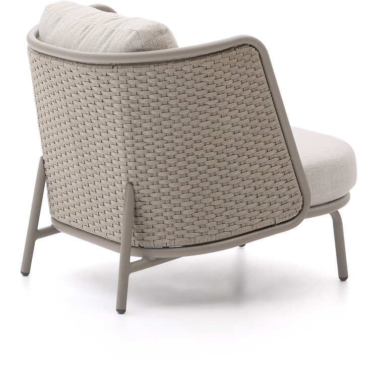 Уличное кресло Sedalis из алюминия и серо-коричневой веревки