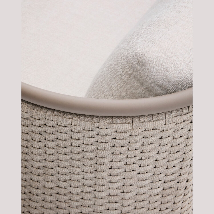 Уличное кресло Sedalis из алюминия и серо-коричневой веревки