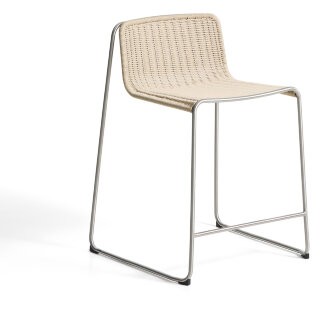 Уличный полубарный стул Tavari из бежевой веревки и стали