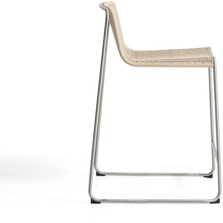 Уличный полубарный стул Tavari из бежевой веревки и стали