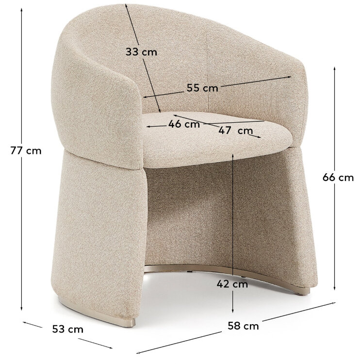 Стул Bosca из бежевой синели